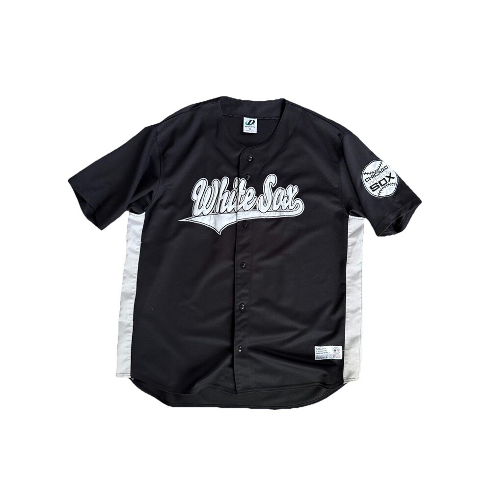 Chicago White Sox MLB Baseball Jersey Mens XL Black Dynasty Series Button Up